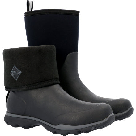 Muck Men's Arctic Excursion Mid 12" Waterproof Rubber Work Boot- Black - AEP-000 - Overlook Boots