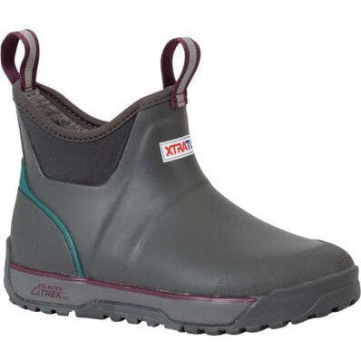 Xtratuf Women's Fleege Lined Waterproof Ankle Deck Work Boot -Grey- AIWR100 - Overlook Boots