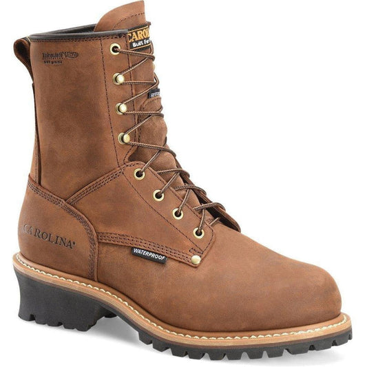 Carolina Men's Elm 8" Steel Toe Waterproof Insulated Logger Work Boot - Brown - CA5821 7 / Medium / Brown - Overlook Boots