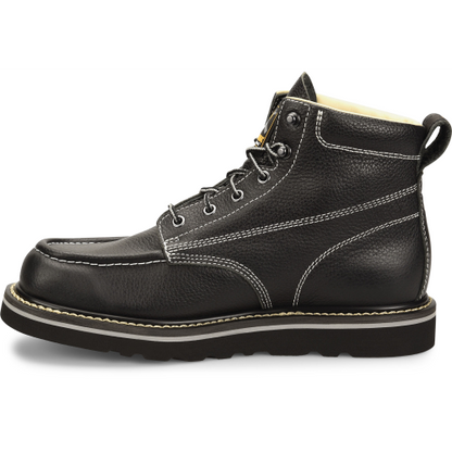 Carolina Men's Flatiron 6" Moc Toe Wedge Work Boot - Black - CA7007  - Overlook Boots