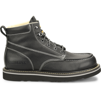 Carolina Men's Flatiron 6" Moc Toe Wedge Work Boot - Black - CA7007 8 / Medium / Black - Overlook Boots