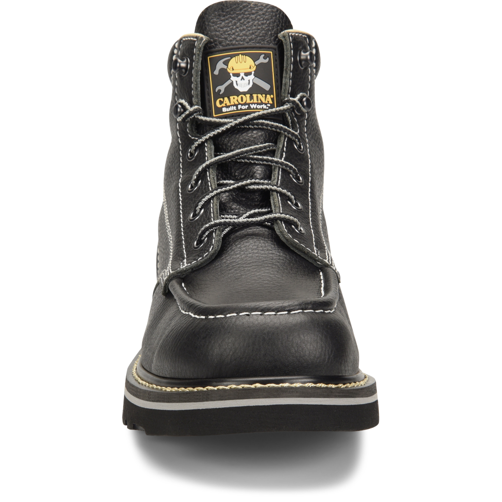Carolina Men's Flatiron 6" Moc Toe Wedge Work Boot - Black - CA7007  - Overlook Boots