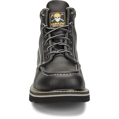 Carolina Men's Flatiron 6" Moc Toe Wedge Work Boot - Black - CA7007  - Overlook Boots