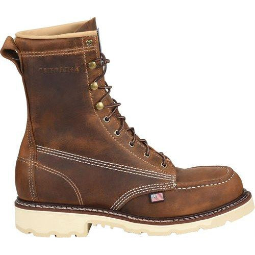 Carolina Men's Ferric 8" Soft Toe USA Made Moc Toe Work Boot - Brown - CA7016  - Overlook Boots