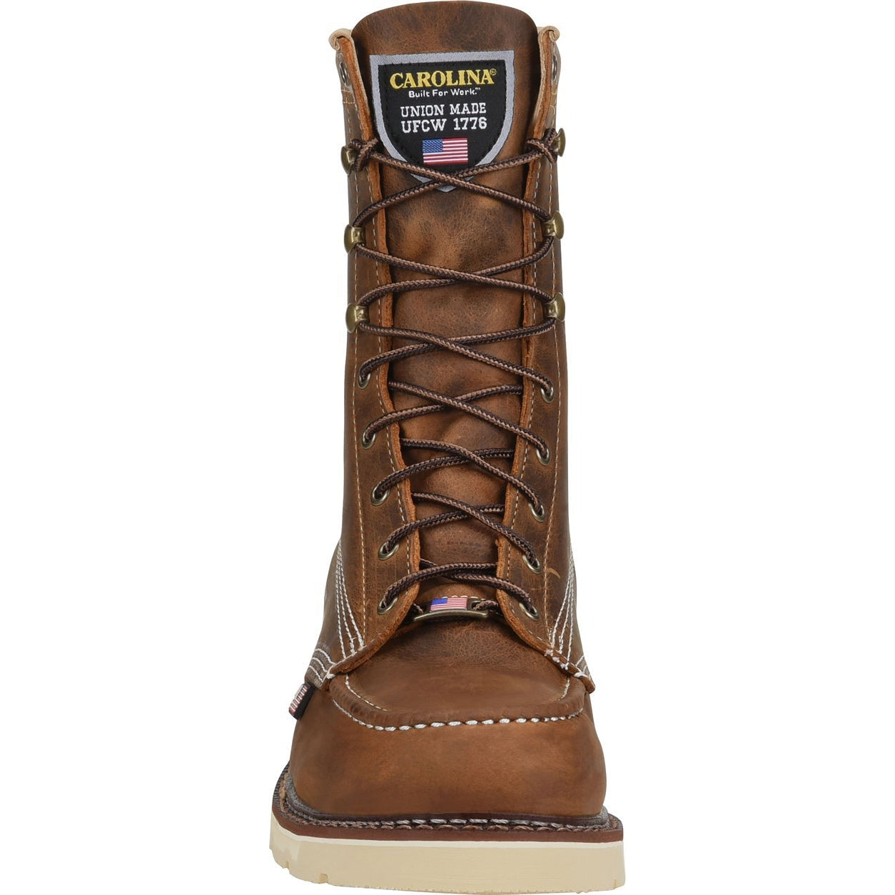 Carolina Men's Ferric 8" Soft Toe USA Made Moc Toe Work Boot - Brown - CA7016  - Overlook Boots