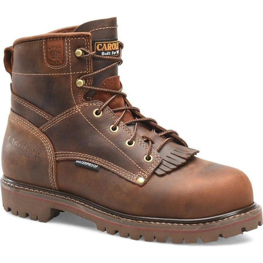 Carolina Men's 28 Series 6" Waterproof Grizzly Work Boot - Brown - CA7028 7 / Medium / Brown - Overlook Boots