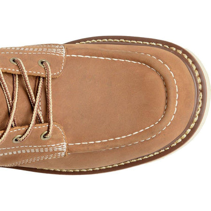 Carolina Men's Amped 6" Moc Toe Waterproof USA Made Wedge Work Boot Brown CA7041 - Overlook Boots