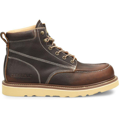 Carolina Men's Flatiron 6" Moc Toe Wedge Work Boot - Brown - CA7043 - Overlook Boots