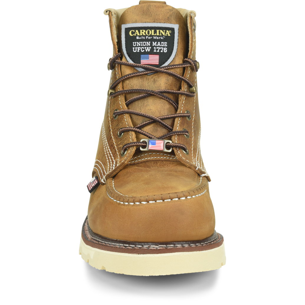 Carolina Men's Ferric 6" Steel Toe Moc Toe Work Boot - Brown - CA7514  - Overlook Boots