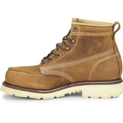 Carolina Men's Ferric 6" Steel Toe Moc Toe Work Boot - Brown - CA7514  - Overlook Boots