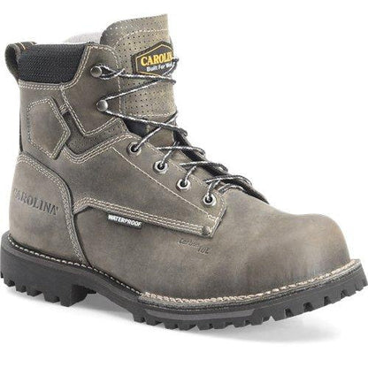 Carolina Men's Pitstop 6" Composite Toe Waterproof Work Boot - Black - CA7532 8 / Medium / Grey - Overlook Boots