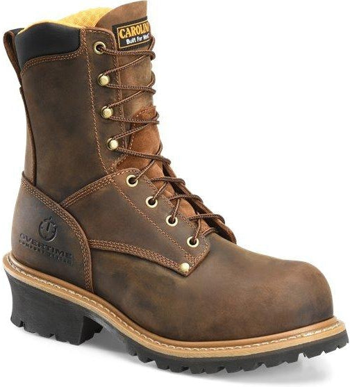 Carolina Men's Poplar 8" Soft Toe Waterproof Logger Work Boot - Brown - CA9053 8 / Medium / Brown - Overlook Boots