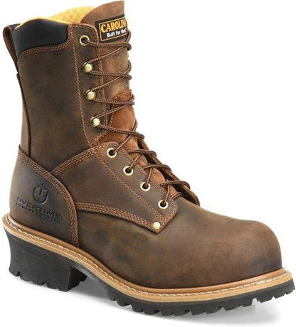 Carolina Men's Poplar 8" Soft Toe Waterproof Logger Work Boot - Brown - CA9053 8 / Medium / Brown - Overlook Boots