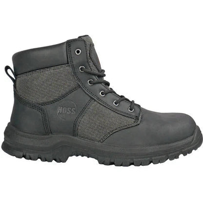 Hoss Men's Carter Steel Toe Slip Resistant Work Boot - Black 60160  - Overlook Boots