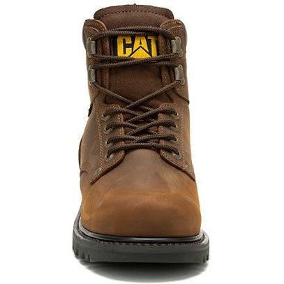 Cat Men's Second Shift Soft Toe Waterproof Slip Resistant Work Boot -Brown- P51086 - Overlook Boots