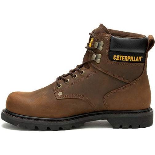 Cat Men's Second Shift Soft Toe Waterproof Slip Resistant Work Boot -Brown- P51086 - Overlook Boots
