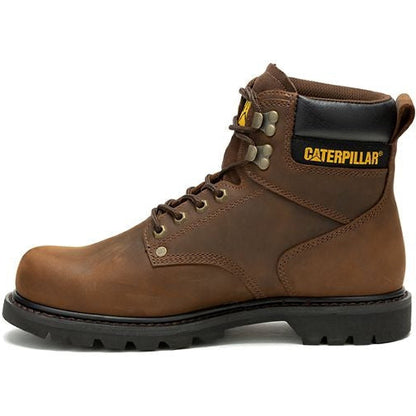 Cat Men's Second Shift Soft Toe Waterproof Slip Resistant Work Boot -Brown- P51086 - Overlook Boots
