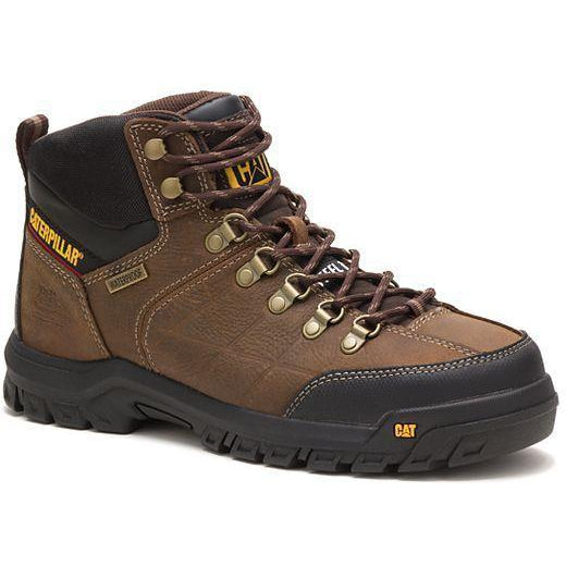 CAT Men's Threshold Steel Toe Waterproof Slip Resistant Work Boot - Brown - P90935 6 / Medium / Brown - Overlook Boots