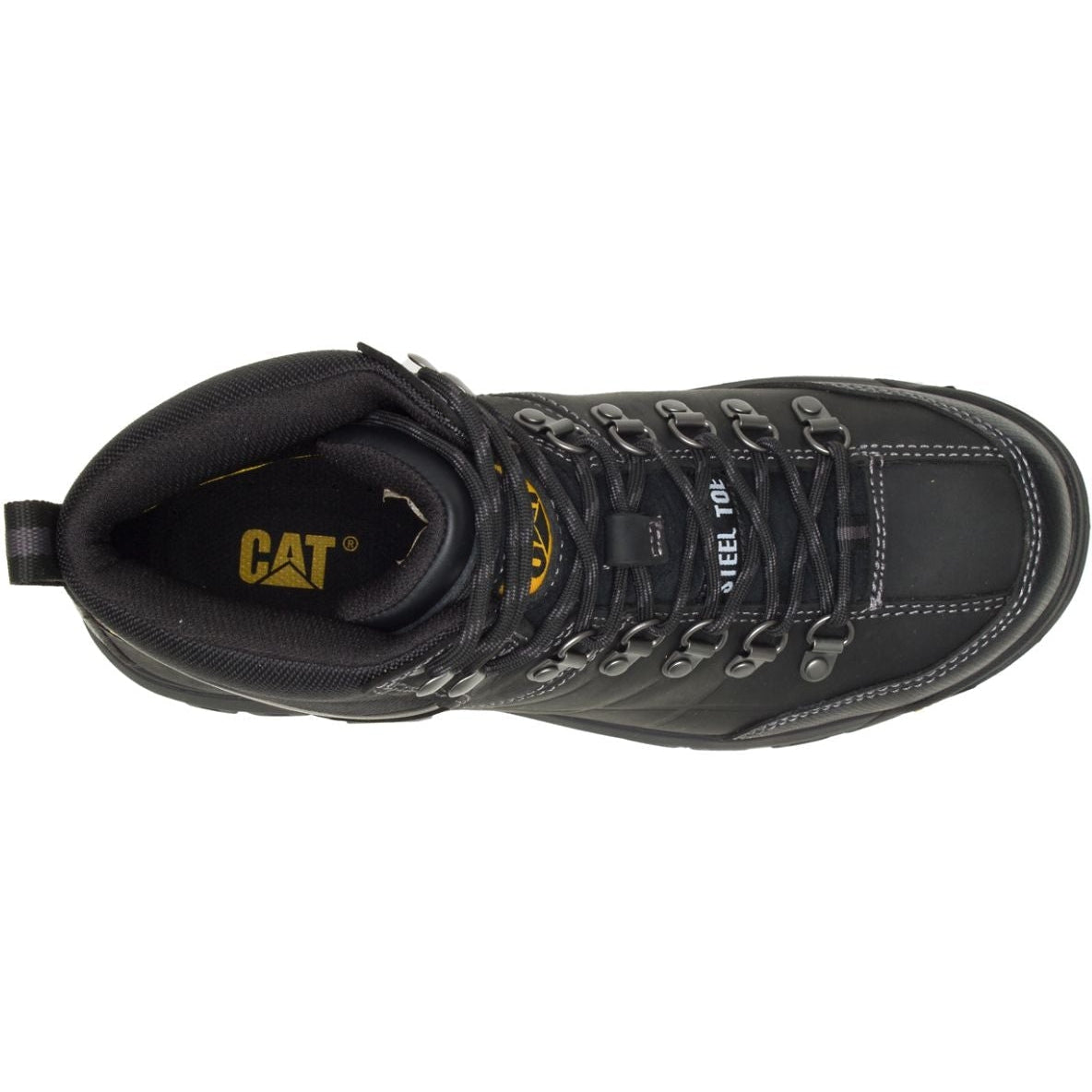 CAT Men's Threshold Waterproof Steel Toe Work Boot - Black - P90936  - Overlook Boots