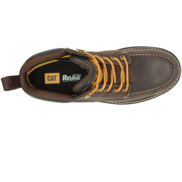 CAT Men's Calibrate Steel Toe Work Boot - Leather Brown - P91418  - Overlook Boots