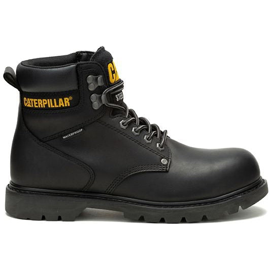 Cat Men's Second Shift Steel Toe Waterproof Slip Resistant Work Boot -Black- P91658 7 / Medium / Black - Overlook Boots