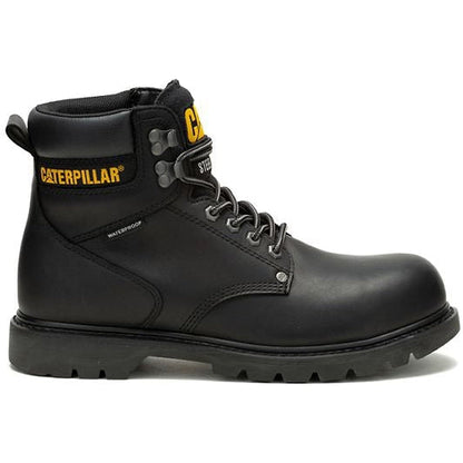Cat Men's Second Shift Steel Toe Waterproof Slip Resistant Work Boot -Black- P91658 7 / Medium / Black - Overlook Boots