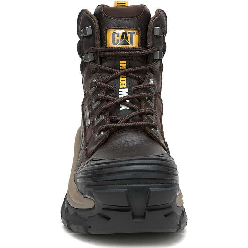 Cat Men's Invader Max Composite Toe Waterproof Slip Resistant Work Boot -Coffee- P91729 - Overlook Boots
