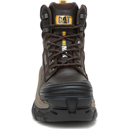 Cat Men's Invader Max Composite Toe Waterproof Slip Resistant Work Boot -Coffee- P91729 - Overlook Boots