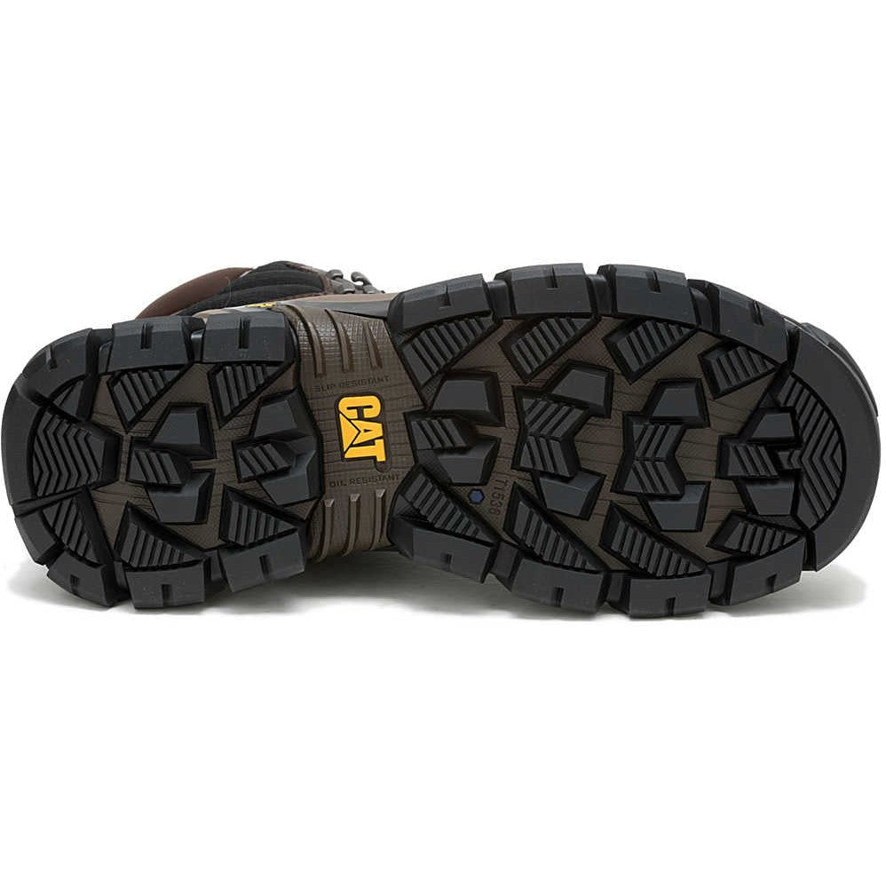 Cat Men's Invader Max Composite Toe Waterproof Slip Resistant Work Boot -Coffee- P91729 - Overlook Boots
