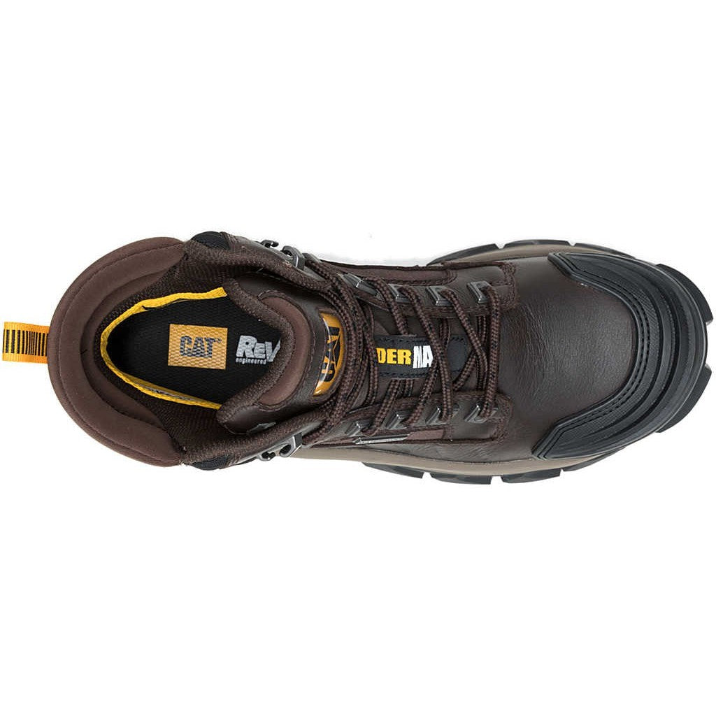 Cat Men's Invader Max Composite Toe Waterproof Slip Resistant Work Boot -Coffee- P91729 - Overlook Boots