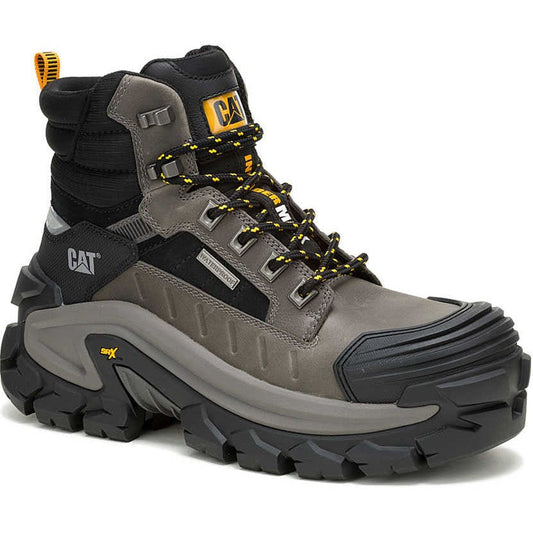 Cat Men's Invader Max Composite Toe Waterproof Slip Resistant Work Boot -Gargoyle- P91730 7 / Medium / Gray - Overlook Boots