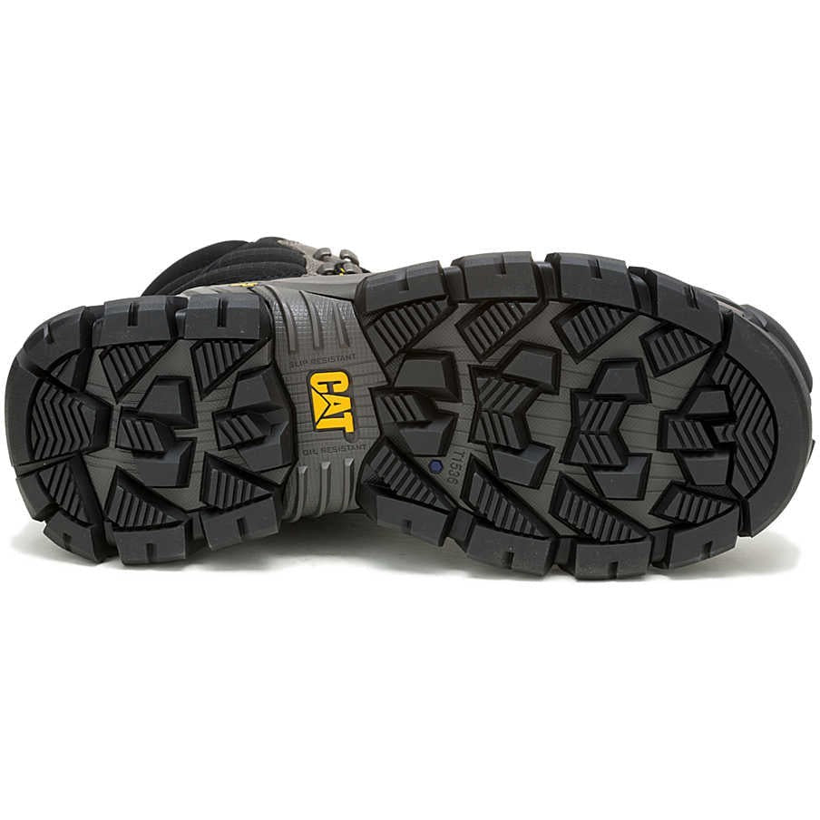 Cat Men's Invader Mid Vent Composite Toe Waterproof Slip Resistant Work Boot -Black- P91756 - Overlook Boots