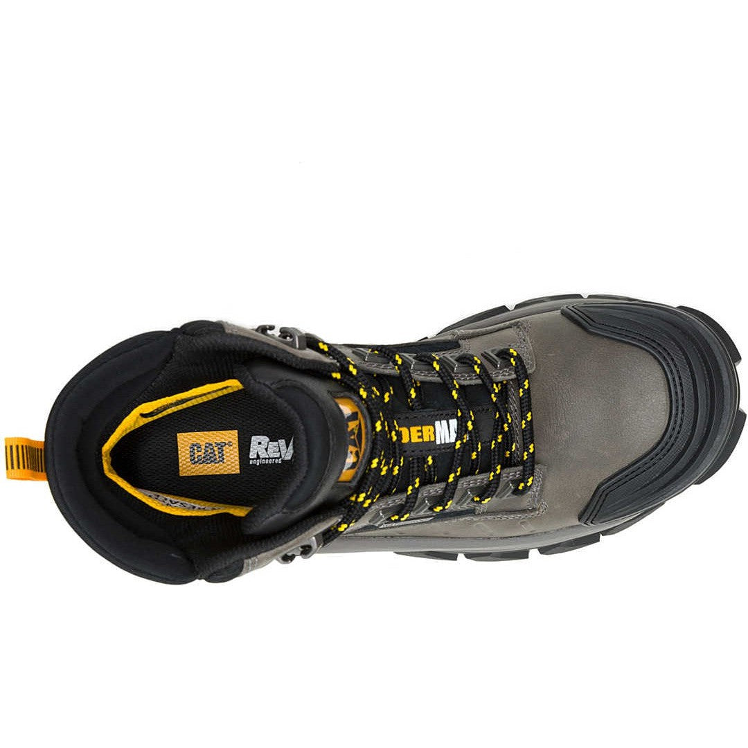 Cat Men's Invader Mid Vent Composite Toe Waterproof Slip Resistant Work Boot -Black- P91756 - Overlook Boots