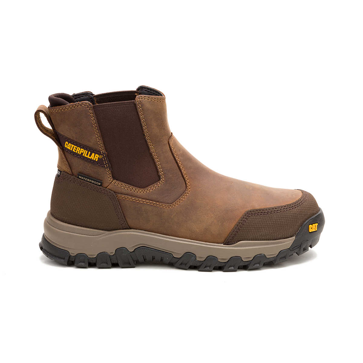 Cat Men's Threshold Rebound Steel Toe Waterproof Chelsea Work Boot - Bison - P91783 - Overlook Boots