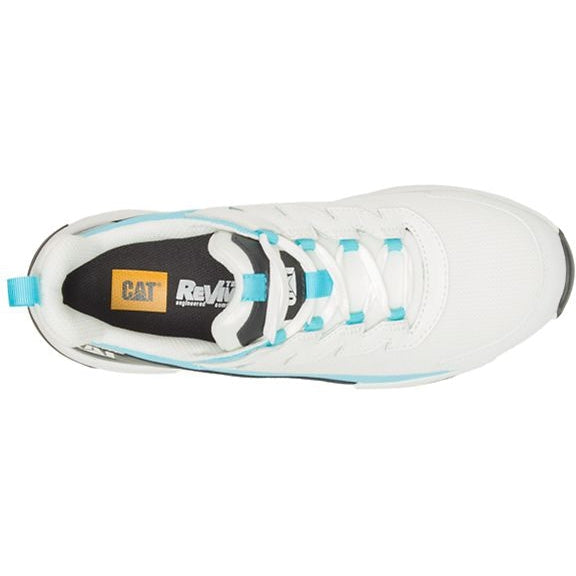 CAT Women's Streamline Runner Composite Toe Original Work Shoe - White/Blue - P91600 - Overlook Boots