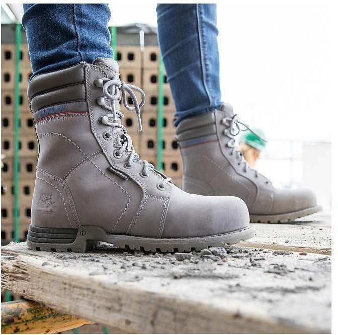 CAT Women's Echo Waterproof Steel Toe Work Boot - Grey - P90565  - Overlook Boots