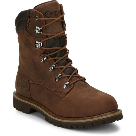 Chippewa Men's Birkhead 8" Soft Toe Waterproof 400G Ins Lace-Up Work Boot - 55068 8 / Medium / Brown - Overlook Boots