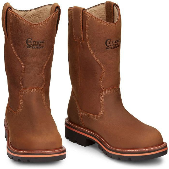 Chippewa Men's Thunderstruck 11" Waterproof Slip Resistant Work Boot -Tan- TH1040 8 / Medium / Tan - Overlook Boots