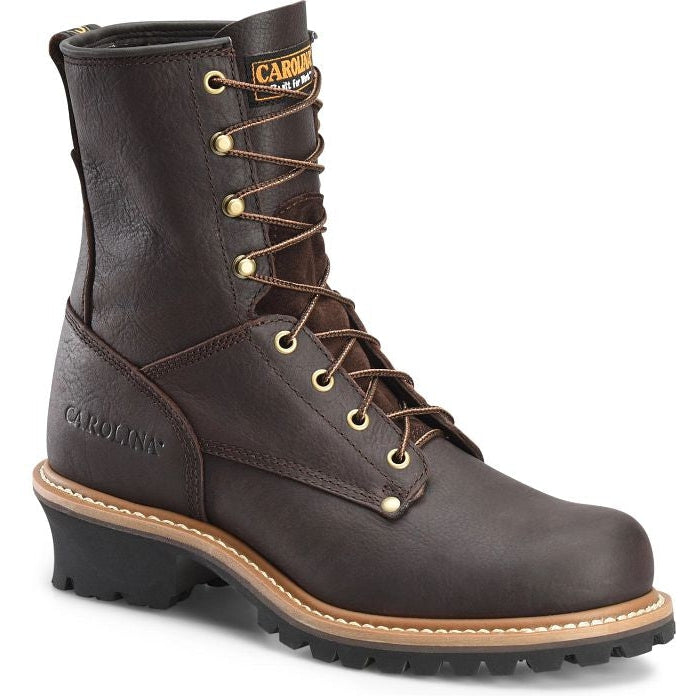 Carolina Men's Elm Logger 8" Soft Toe Slip Resistant Work Boot -Brown- 821 - Overlook Boots