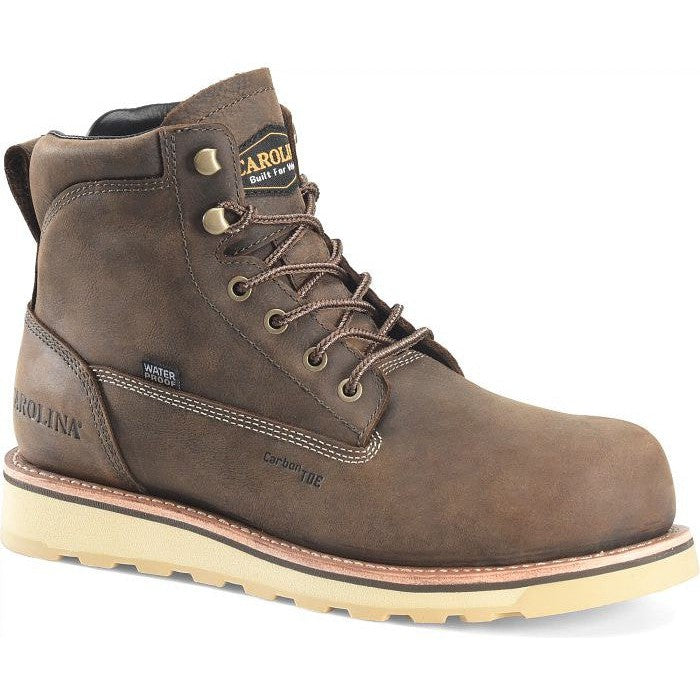 Carolina Men's Staple Gun 6" Carbon Composite Toe Waterproof Work Boot -Brown- CA7572 8 / Medium / Dark Brown - Overlook Boots