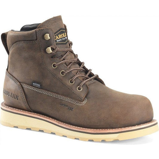 Carolina Men's Staple Gun 6" Carbon Composite Toe Waterproof Work Boot -Brown- CA7572 8 / Medium / Dark Brown - Overlook Boots