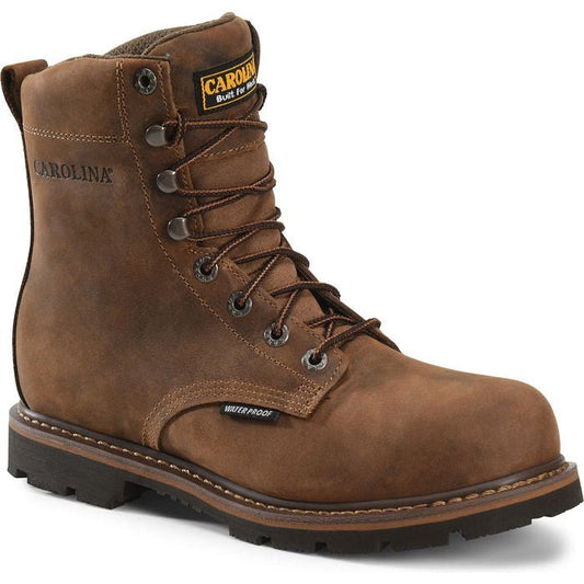 Carolina Men's Installer 8" Steel Toe Waterproof Slip Resisting Work Boot -Brown- CA3557 - Overlook Boots