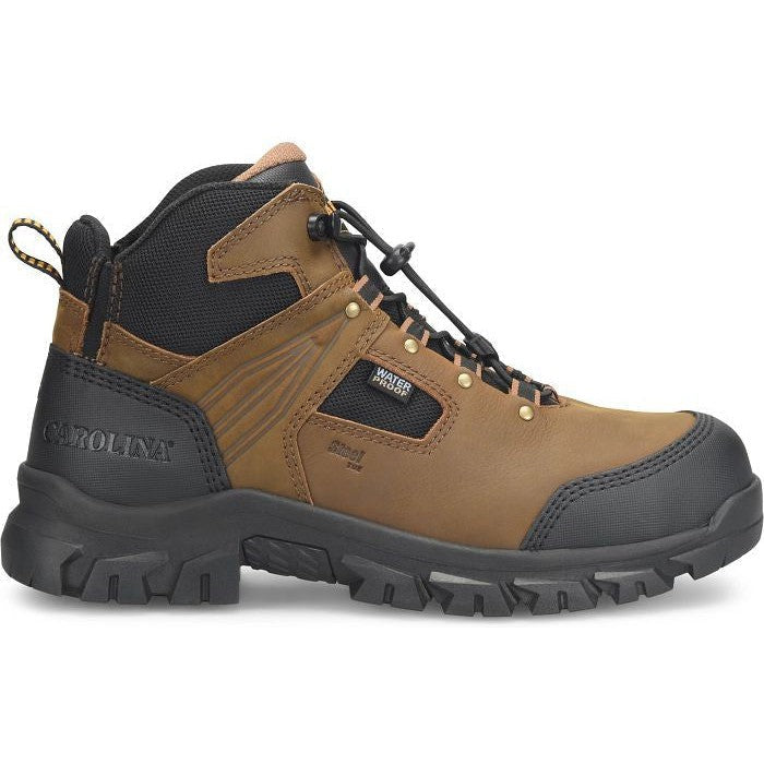 Carolina Men's Gruntz 5" EZ ON Steel Toe Waterproof Hiker Work Boot -Brown- CA3596 - Overlook Boots
