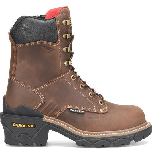 Carolina Men's Cardinal 8" Composite Toe Waterproof Side Zipper Work Boot -Brown- CA7839 8 / Medium / Dark Brown - Overlook Boots