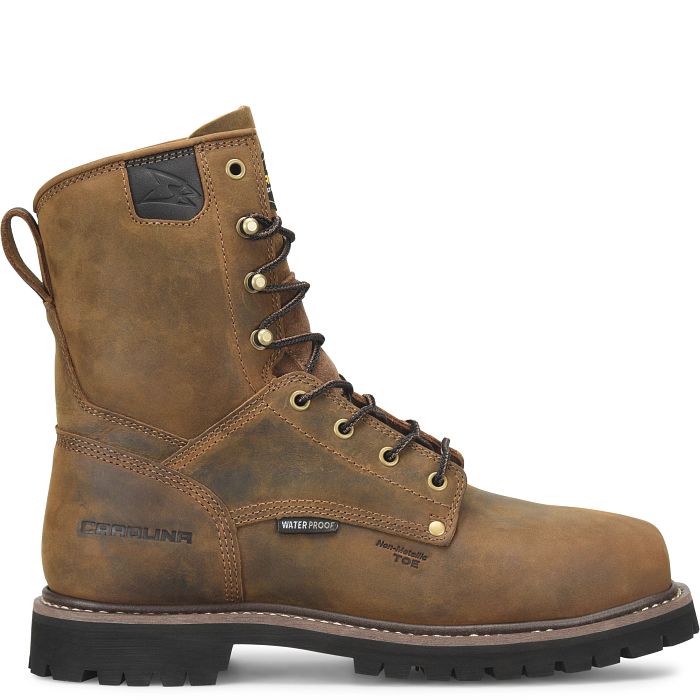 Carolina Men's Judge 8" Composite Toe Waterproof Slip Resistant Work Boot - Brown - CA8621 - Overlook Boots