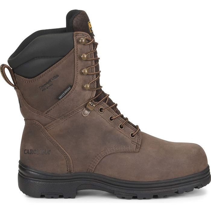 Carolina Men's Surveyor 8" Steel Toe Waterproof Slip Resistant Work Boot -Brown- CA3534 8 / Medium / Brown - Overlook Boots
