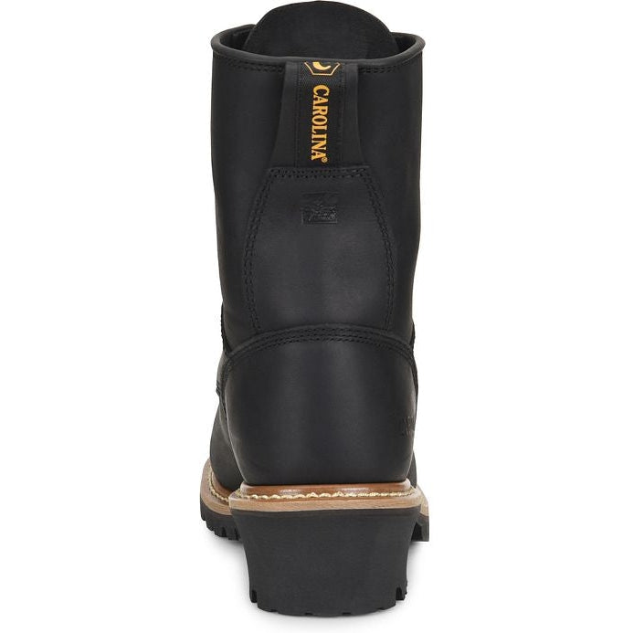 Carolina Men's Elm 8" Unlined Logger Slip Resistant Work Boot -Black- CA825 - Overlook Boots