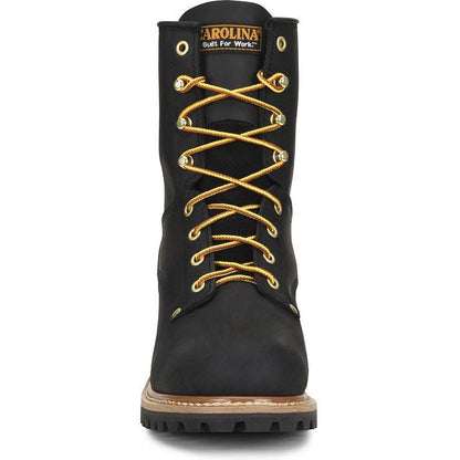 Carolina Men's Elm 8" Unlined Logger Slip Resistant Work Boot -Black- CA825 - Overlook Boots