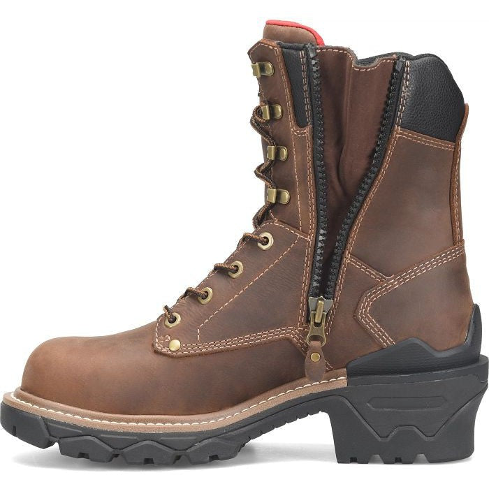 Carolina Men's Cardinal 8" Composite Toe Waterproof Side Zipper Work Boot -Brown- CA7839 - Overlook Boots