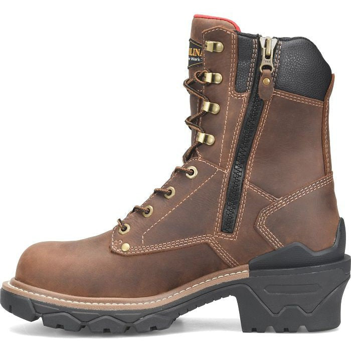 Carolina Men's Cardinal 8" Composite Toe Waterproof Side Zipper Work Boot -Brown- CA7839 - Overlook Boots